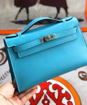 에르메스 미니 켈리백22 노던블루 은장 스위프트